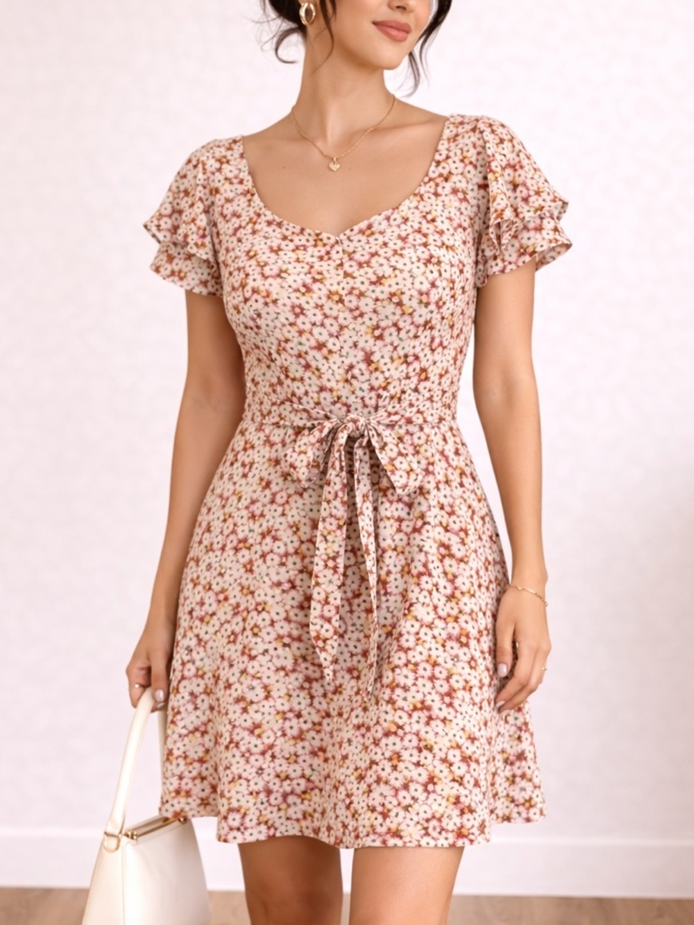 MONTEAU Los Angeles Ditsy Daisy Floral Dress